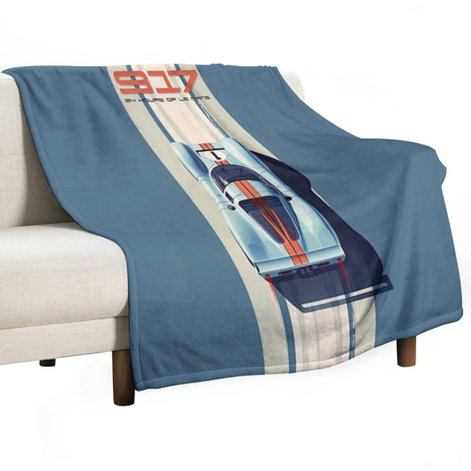 Porsche 917 24 Hours of Le Mans Race Car Throw Blanket