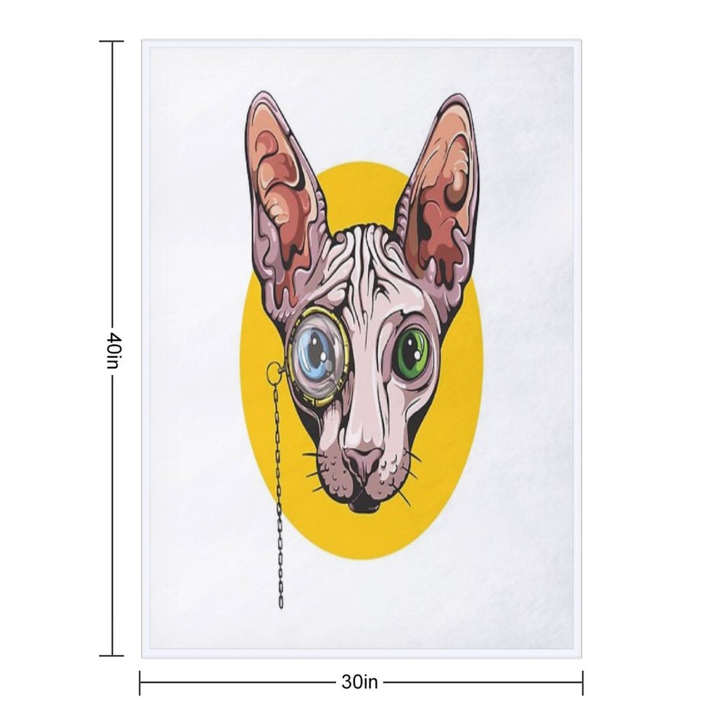 Sphinx Cat with Monocle Throw Blanket