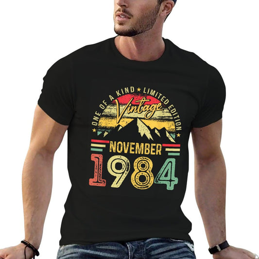 Vintage November 1984 40th Birthday Gifts Funny Men Women  Trendy Pattern T-Shirt