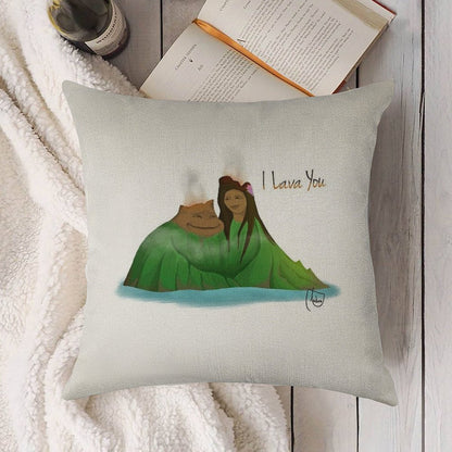 I Lava You Linen Throw Pillow Cover
