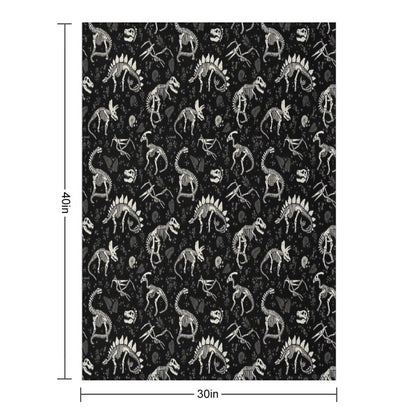 Excavated Dinosaur Fossils Throw Blanket
