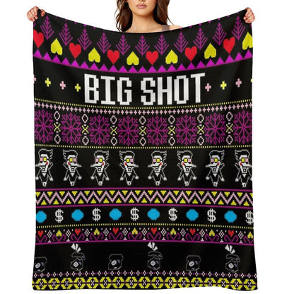Spamton's BIG SHOT Kromer Krismas Throw Blanket