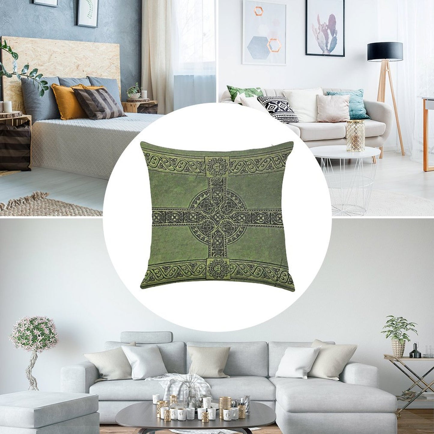 Celtic Knotwork Linen Throw Pillow Cover