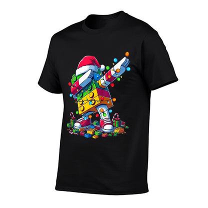 Master Builder Kids Building Blocks Dabbing Christmas Lights  Polyester Blend T-Shirt