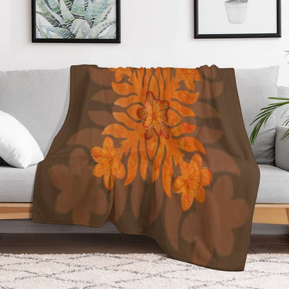 Hawaiian Quilt Series Plumeria Throw Blanket
