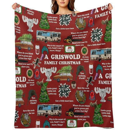 Christmas Vacation Collage Throw Blanket