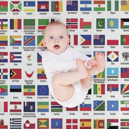 World Flags with Country Names Throw Blanket