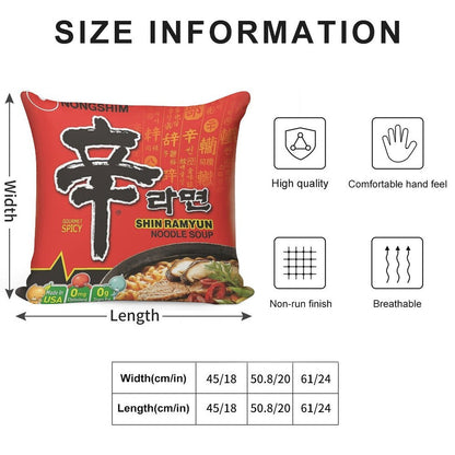 Nongshim Shin Ramyun (Spicy) Soft Ultra-Soft Texture Throw Pillow