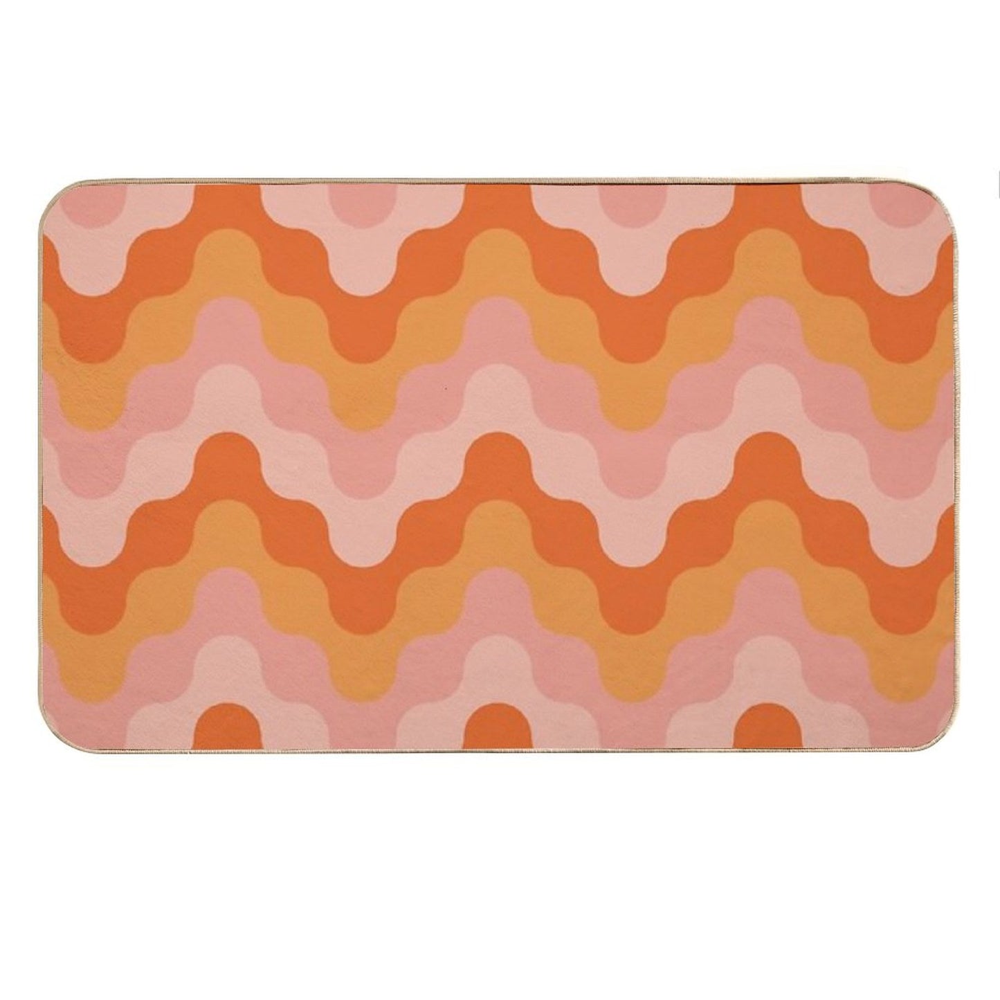 Colored Zigzags (pink And Orange) Bath Mat
