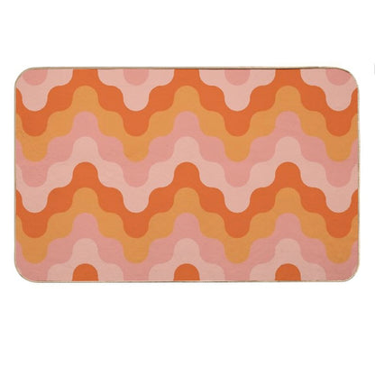 Colored Zigzags (pink And Orange) Bath Mat
