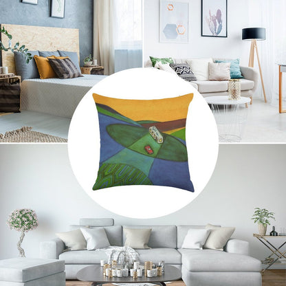 The Cafe on The Edge of The World Brand Pillow Linen Throw Pillow Cover