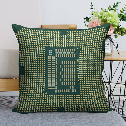 Intel Core CPU Processor Bottom Linen Throw Pillow Cover
