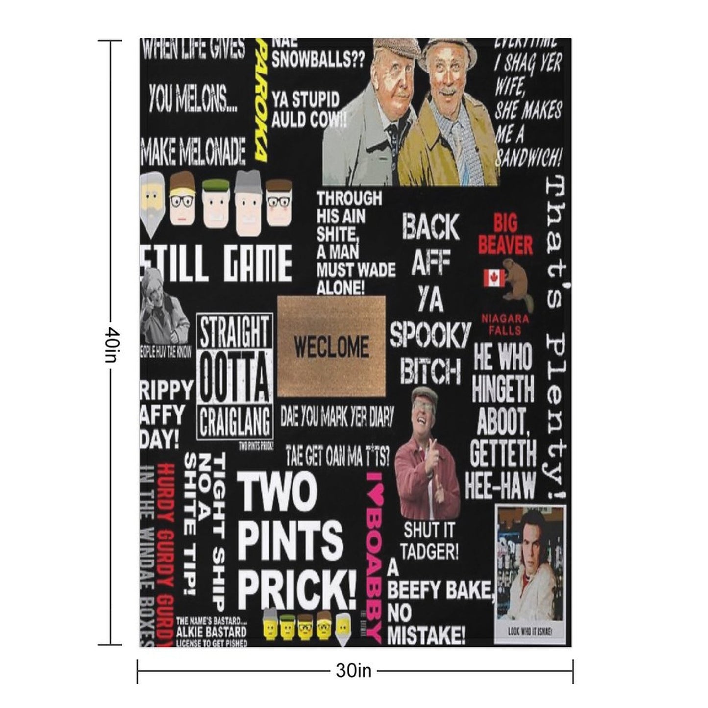 Still Game Scrap Book Throw Blanket
