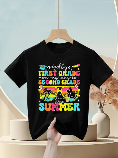 Goodbye 1st Grade Graduation To 2nd Grade But First Summer Kids T-Shirt
