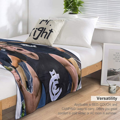 Charlie Curnow Carlton Football Club AFL Player Throw Blanket