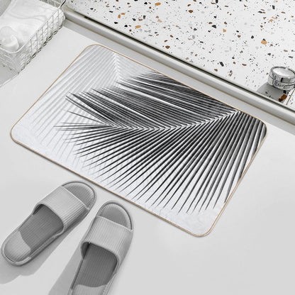 Palm Leaf Synchronicity - Bw Bath Mat