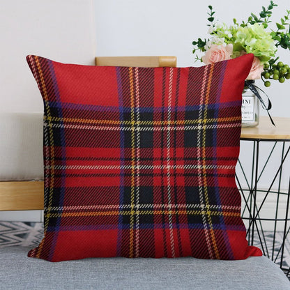 Traditional Royal Stewart Scottish Tartan Linen Throw Pillow Cover