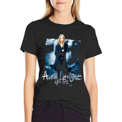 Avril Lavigne Official Let Go - Black, Unisex-Adults, Small,, Classic Fit, Cotton, Polyester  Slim-fit Cut T-Shirt