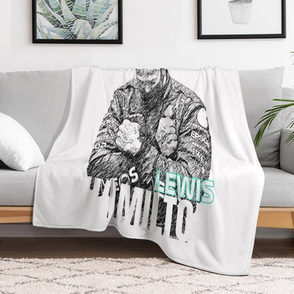 Lewis Hamilton - Sketch Poster Throw Blanket