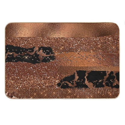 Dark Faux Copper Glamour Bath Mat