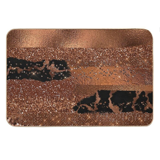 Dark Faux Copper Glamour Bath Mat