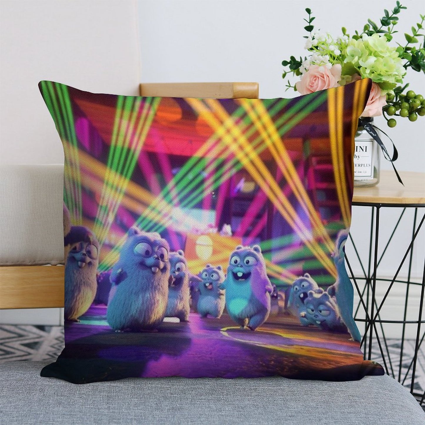 Lemmings Party Linen Throw Pillow Cover