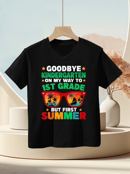 Goodbye Kindergarten First Summer Graduation Last Day Boys Kids T-Shirt
