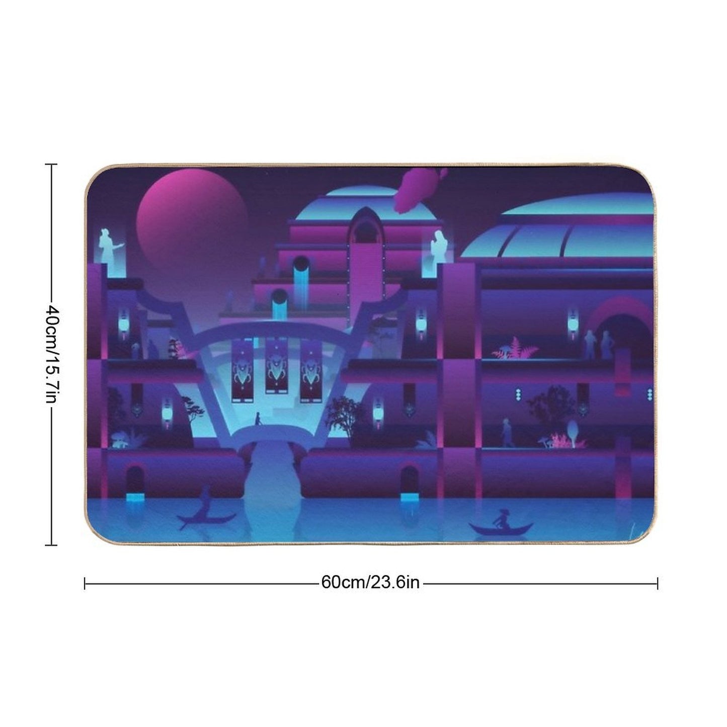 Synthwave Vivec City  Easy Maintenance Bath Mat
