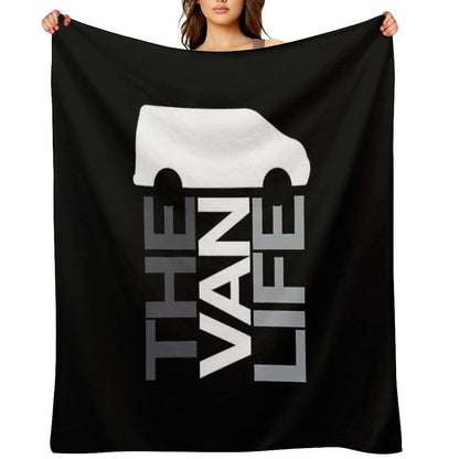 The Van Life Logo  Greyscale Throw Blanket
