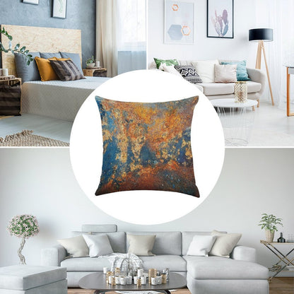 Autumnal Rust Linen Throw Pillow Cover