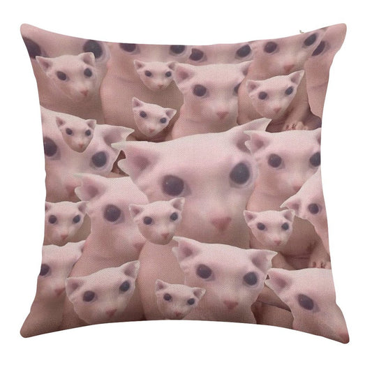 Bingus Pattern Linen Throw Pillow Cover