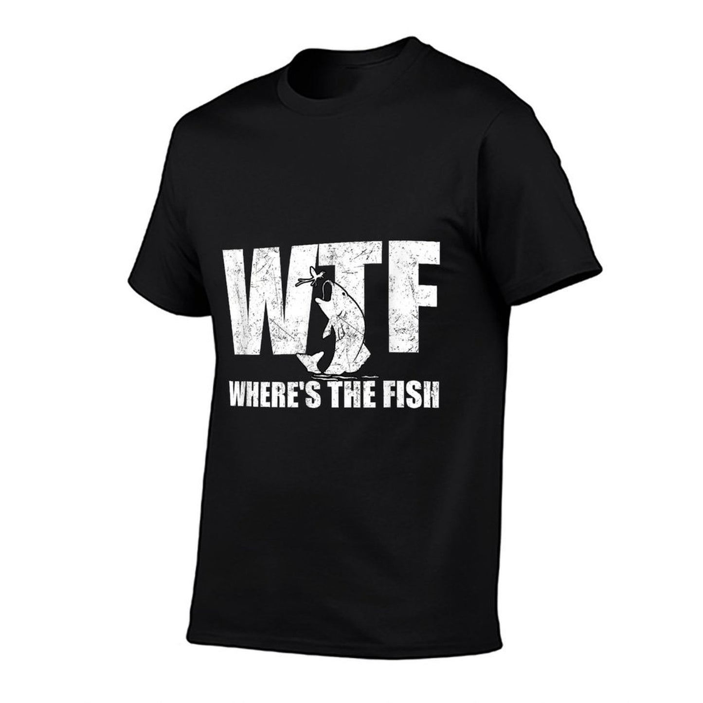 WTF Where&#39;s The Fish Men&#39;s Funny Fishing Gifts Fathers Day T-Shirt