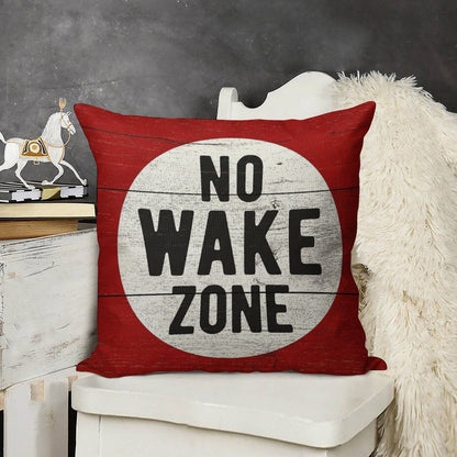 No Wake Zone Sgin Linen Throw Pillow Cover