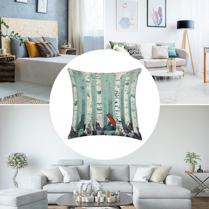 The Birches Linen Throw Pillow Cover