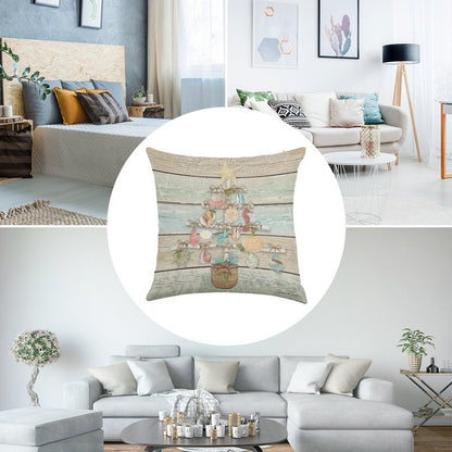 Coastal Christmas A Linen Throw Pillow Cover