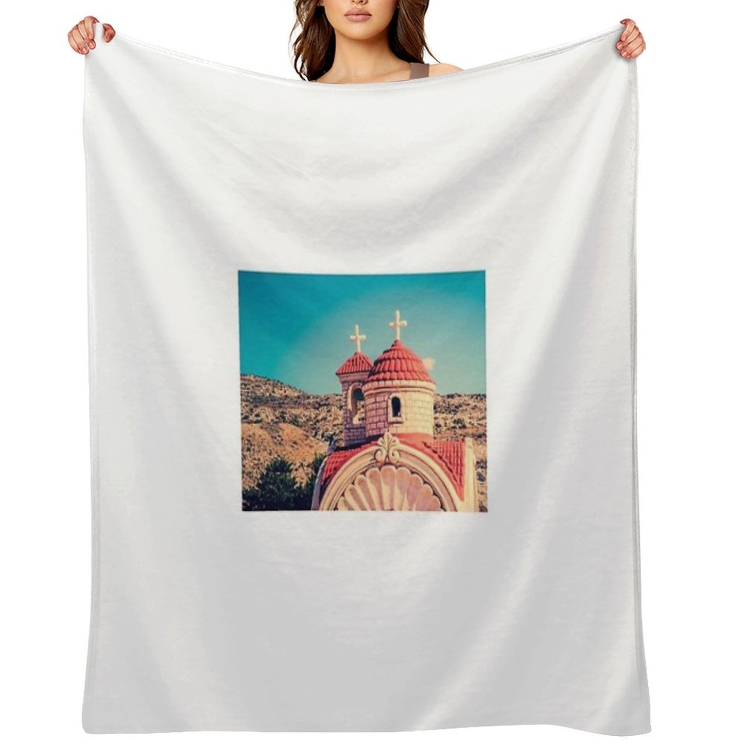 Roadside Shrine, Cyprus Throw Blanket