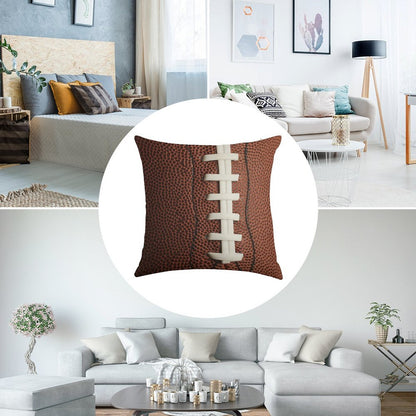 Football Linen Throw Pillow Cover