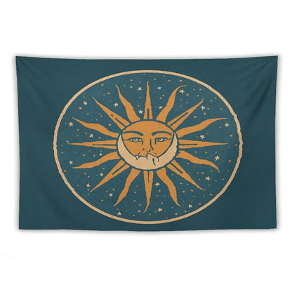 Sun And Moon  Vintage Tapestry