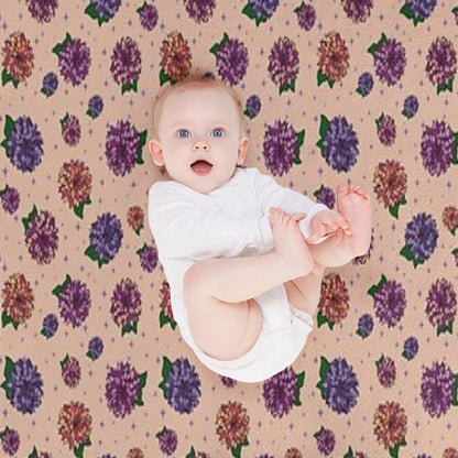 Dahlias Multicolored Peach Throw Blanket