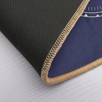 Navy Blue And White Nautical Ships Compass Rose Bath Mat