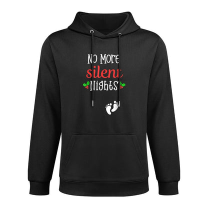 No More Silent Nights Christmas Pregnancy Announcement Gift Versatile Streetwear Hoodie
