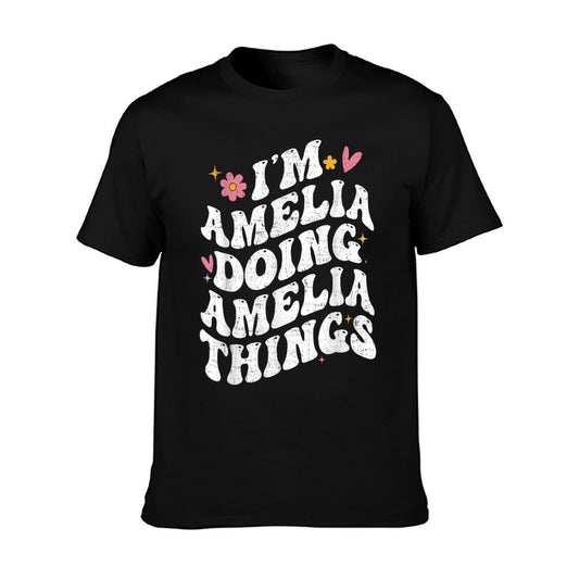 I&#39;m Amelia Doing Amelia Things Retro Groovy Personalized T-Shirt