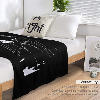 Drum Kit Black And White Throw Blanket