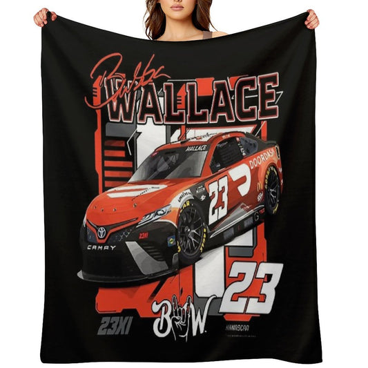 Bubba Wallace 23 Nascar Racing Car Throw Blanket