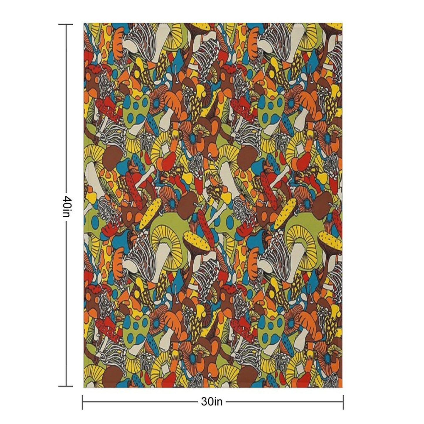 70s Psychedelic Mushroom Throw Blanket