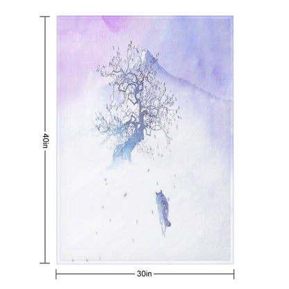 The Long Way to Fuji Throw Blanket