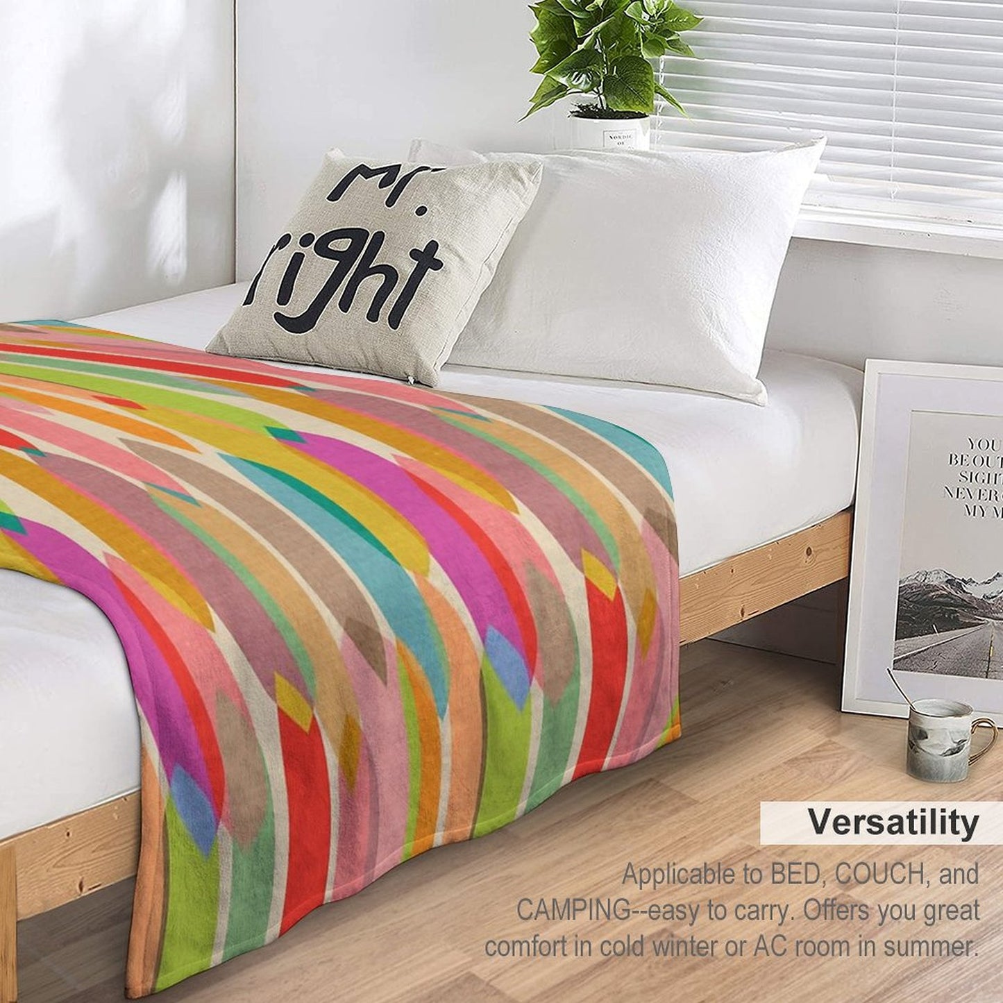 Mid Century Droplets Kaleidoscope Throw Blanket