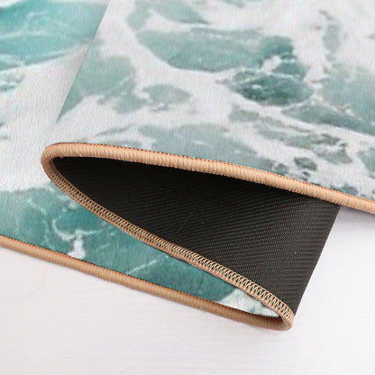 Blue Ocean Waves Bath Mat