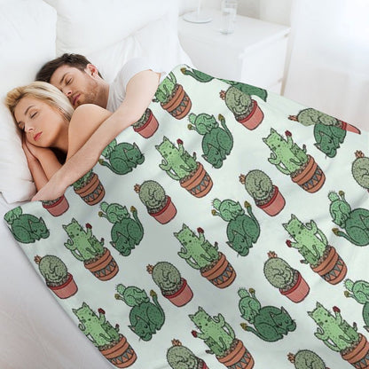 Cactus Cats Throw Blanket