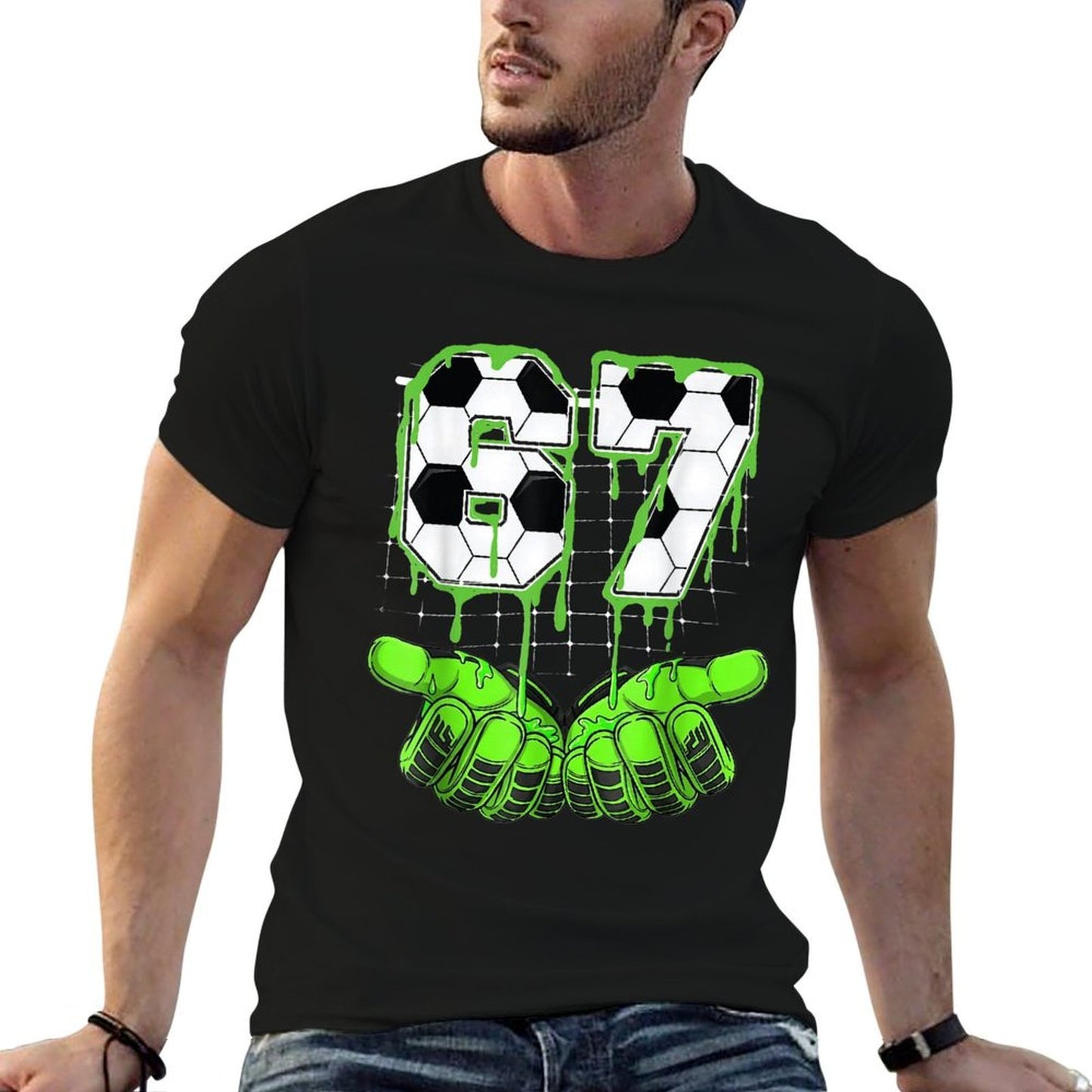 67 Soccer Six Seven 67 Meme Funny  High-quality Stitching T-Shirt